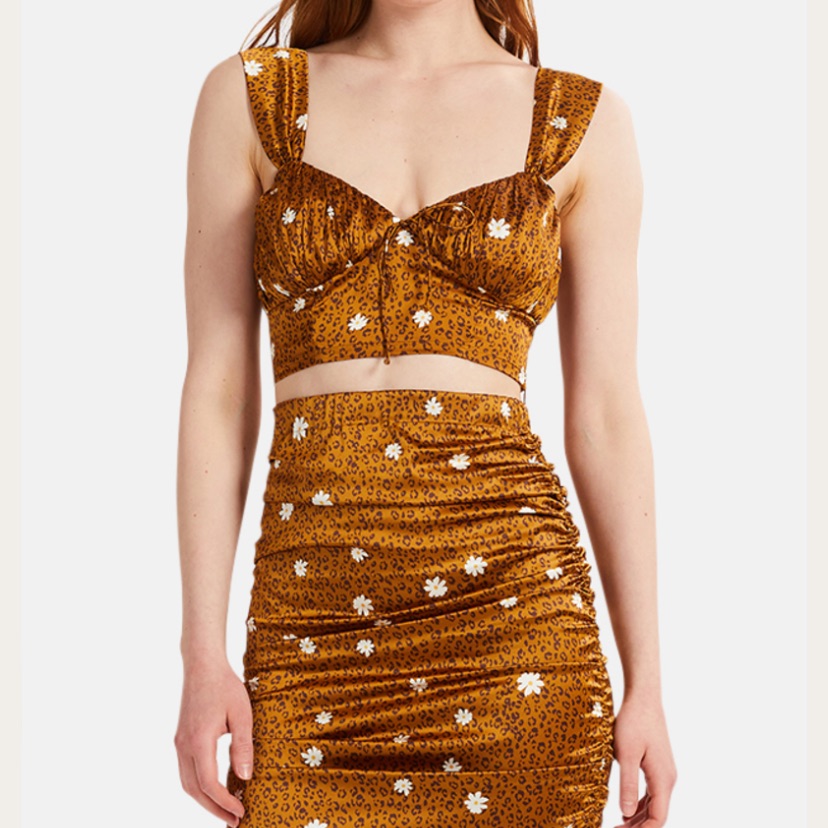 For Love And Lemons Tawney Crop Top Cheetah